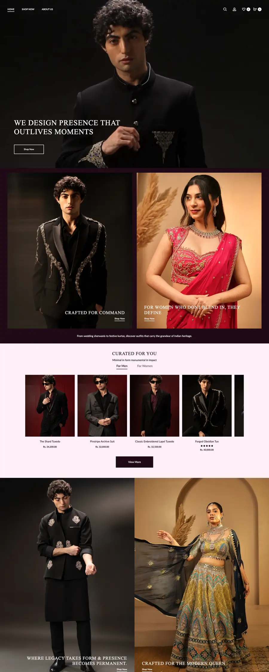 Payal & Rishab website, scrolling preview